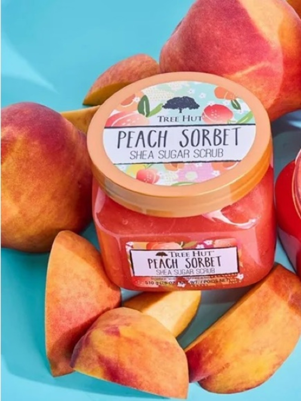Tree Hut Peach Sorbet Exfoliating Shea Sugar Scrub NWT